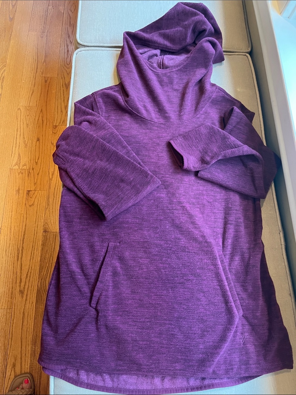 Women's Burgundy Purple Fleece Activewear Hoody MED